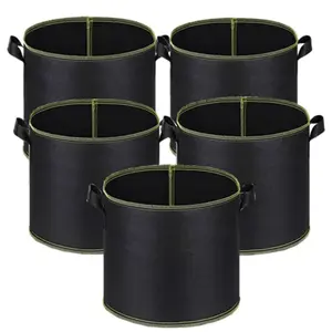 10/5Pcs 3 Gallon Grow Bags Heavy Duty 300G Thickened Nonwoven Fabric Pots Plant Grow Bags with Handles,for Low Stress Plant Training Fruits, Vegetables, and Flowers(Black) - Home Improvement.