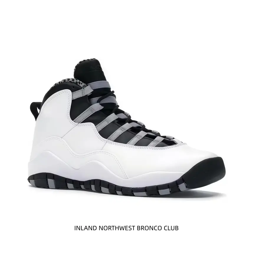 Men White Black Grey Color‑Block High‑Top Basketball Sneakers, Retro Mid‑Top Leather Street Shoes For Daily Walking Casual Streetwear Outfit