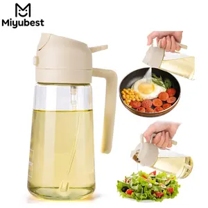 2 in 1 Oil Sprayer with Handle, 1 Box 16oz Olive Oil Sprayer, Oil Dispenser for Kitchen Utensils, Air Fryers, Salads, and Grills, Cooking Oil Container