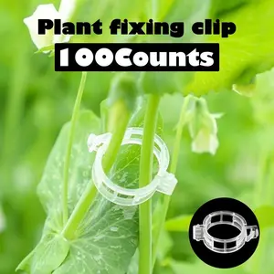 100-Pack Plant Support Clips for Tomato and Grape Vines, Plastic Vegetable Stakes, Vertical Growth Aid, Gardening Essentials