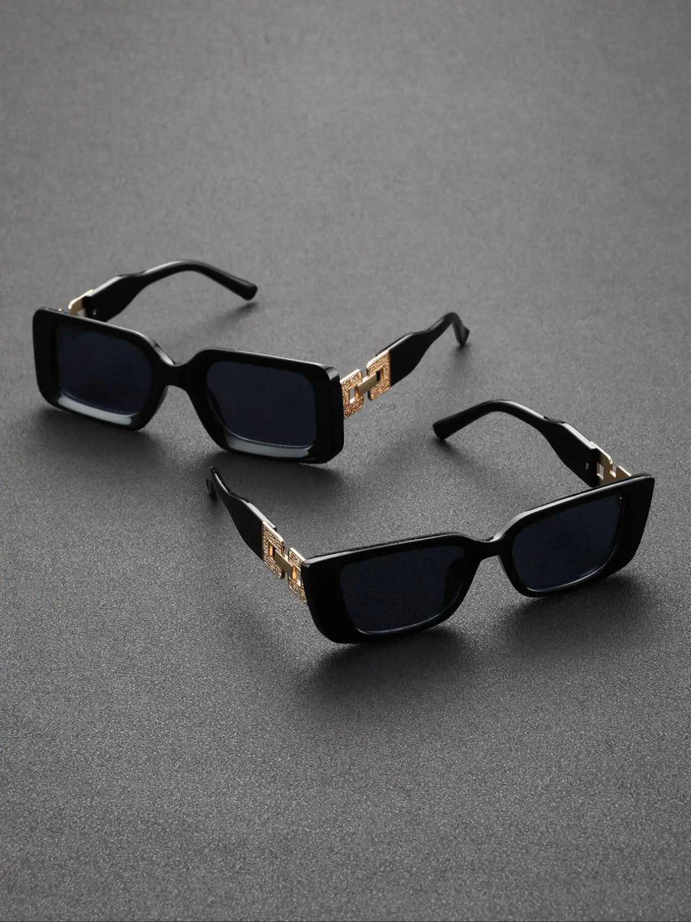 Unisex Vintage Square Frame Sunglasses, Trendy Casual Sunglasses for Travel & Daily Use, Fashion Accessories for Outdoor Activities