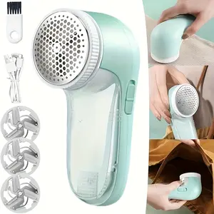 Fabric Shaver, Lint Remover for Clothes, Electric Lint Shaver with 3-Leaf Blades, Sweater Shavers to Remove Pilling for Clothing, Couch, Furniture, Fuzz, Lint Ball, Bobbles, Spring Green&Pink