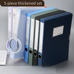 5 Piece Thickened Morandi File Box, A4 Document Organizer, Accounting Receipt Box, Plastic and Paper Contract File Box, Hr Archive Box, File Boxes with Lids