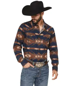 Cody James Men's River Range Southwestern Print Long Sleeve Snap Western Shirt - Cjfa25w16-Bn