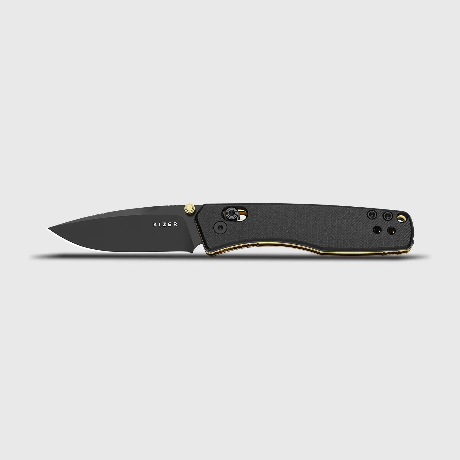 Kizer Aegis Black Micarta Handle Black PVD Coating D2 Tool Steel V3774T1