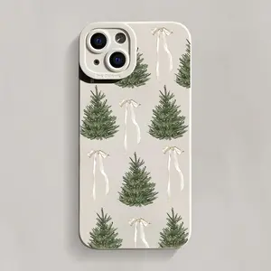 Phone Case: Merry Christmas Tree Bow Design Heartfelt Phone Case, Full Shockproof Fashion Phone Case, Suitable for iPhone 17 16 E 16 15 14 13 12 11 87 Pro Pro Max Plus XXs Xr Xs MAX, Camera Protection, Phone Case Protection, Gift, Phone Case