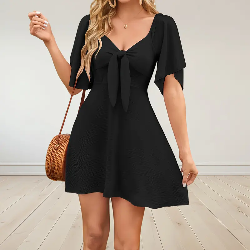 Knot mini black dress - TikTok Shop Knot mini black dress - TikTok Shop