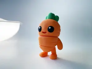 Orange Carrot Guy Premium Toy for Pretend, Tactile, Veggie STEM Learning and Play