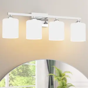 Bathroom Light Fixtures(5CCT Dimmable), Bathroom Vanity Light Over Mirror, LED Bathroom Light with 5 Color Modes, White bathroom light Wall Mounted