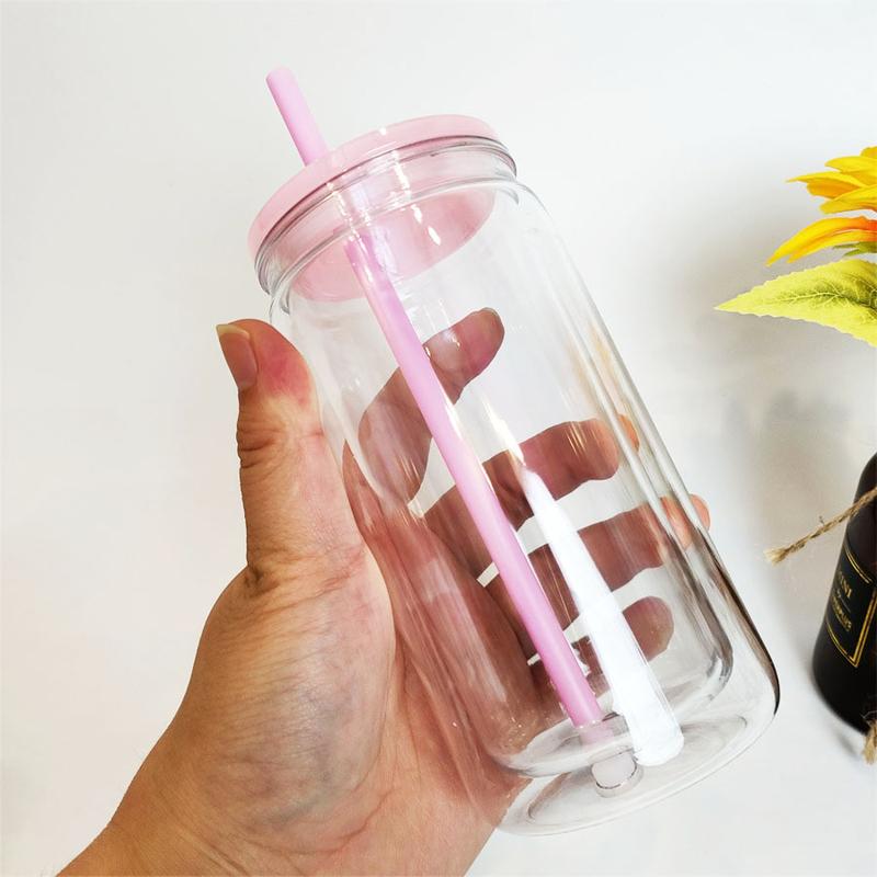 25/50PCS 16 oz Double Wall Plastic Snow Globe Tumbler with Lid & Straw for Cold Drinks and Snow Globe Glitter DIY Gift Waterbottletumbler Drinkware snow globe glitter diy