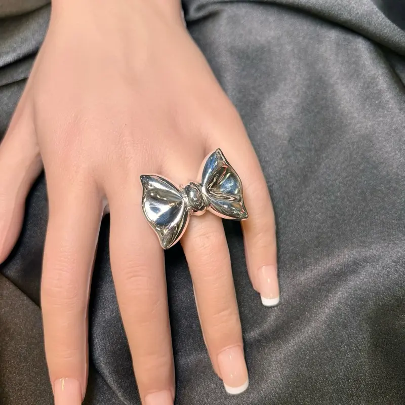 Anillo MAXI de moño liso - 925