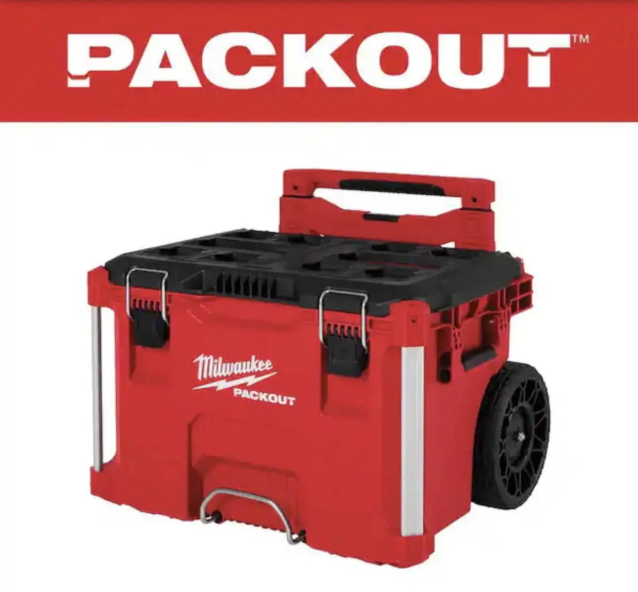 Milwaukee PACKOUT 22 in. Rolling Modular Tool Box Low Profile Handle Milwaukee PACKOUT 22 in. Rolling Modular Tool Box Low Profile Handle