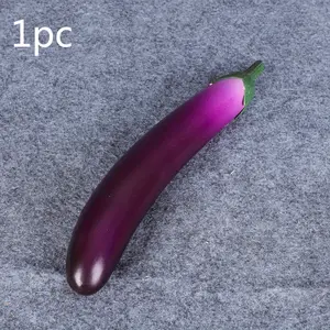 1/3pcs High Simulation Bounce Not Easy To Deform Simulation Fake Eggplant Model Vegetable Fruit Decor Hotel Pastoral Photography Tutor Props Home Decor Props Kitchen Vegetable Ornaments Halloween Christmas Harvest Festival Thanksgiving Party Decor
