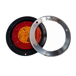 CIMC 4-inch Dual-Color Tail Lights for Cargo Vehicles - Single-Lamp Rubber Lights with Turn Signals & Brake Lights