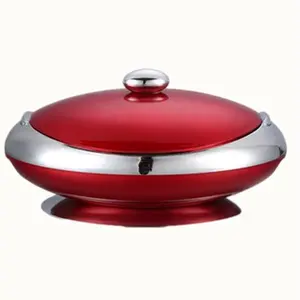 MiraRabel Luxury Red Food Warmer (Set of 3)