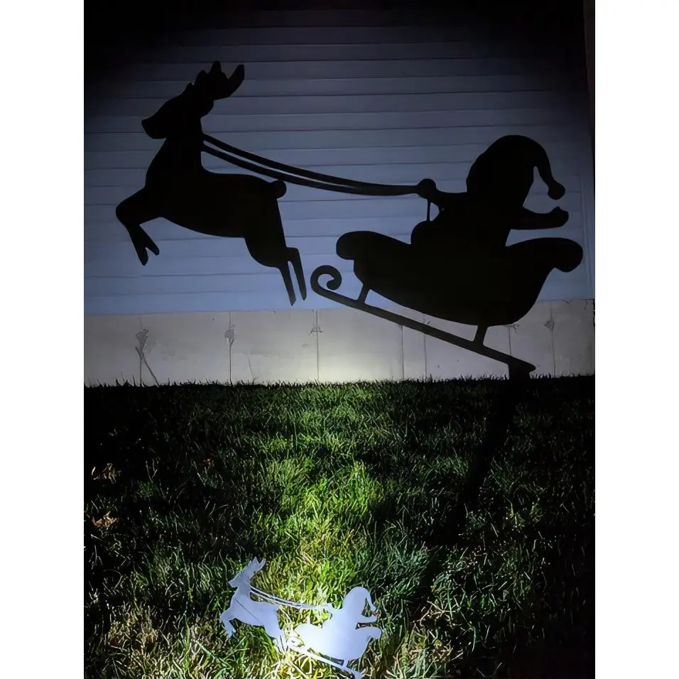 Santa Claus Shadow Caster - Festive Holiday Decor for Outdoor Use, Perfect for Christmas Decorations (Light Not Included)
