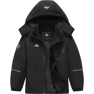 Boy's Kids Winter Warm Ski Jacket Waterproof Fleece Windproof Outdoor Hooded Snowboard Raincoat