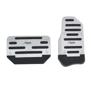 2 Piece Non-Slip Car Pedal Pad Set, Alloy Brake, Gas, Clutch Pedal Covers for Cars, SUVs, ATVs, Ergonomic Durable Rubber Footrests