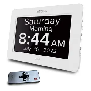 Digital DayClock by DayClocks® 8" Display with White Frame