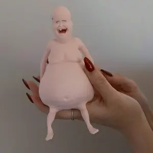 Weird & Cute Squishy Stress Relief Ball - Bizarre & Adorable New Fidget Toy, Gag Gift, Unique Adult Squeeze Bald Old Man, Party Favor, Halloween Gag Gift