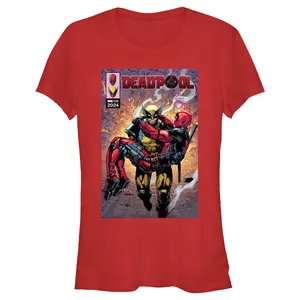 Junior's Marvel: Deadpool & Wolverine Hug Poster T-Shirt