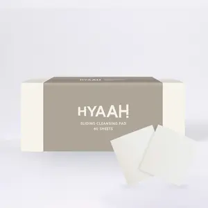[Hyaah] Sliding Cleansing Pad 60 Sheets for Sensitive Skin Soft Makeup Remover Wipes Micellar Cleanser Moisturizing Makeup Removal and Skincare