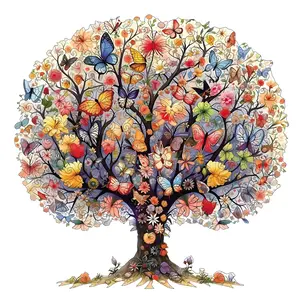 Life Tree Wooden Jigsaw Puzzle, High Difficulty Toy Puzzle, Adult Focus Training, Halloween Christmas Birthday Holiday Gift, Home Decor