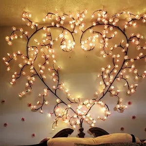 LED Tree Branch Design Light- Artificial Plants Tree Swags- USB Powered Decorative Light- Home Decor Ambient Night for Walls, Party, Christamas