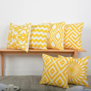 Carefully selected modern yellow-toned embroidered cushions for home, bedroom, sofa, and bedding, simple pillowcases and backrest pillows