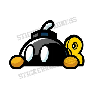 video game bomb sticker - decal stickers - 5INCH- Laptop sticker - Car bumper - Waterproof & UV Resistant - Decorative stickers - car windshield
