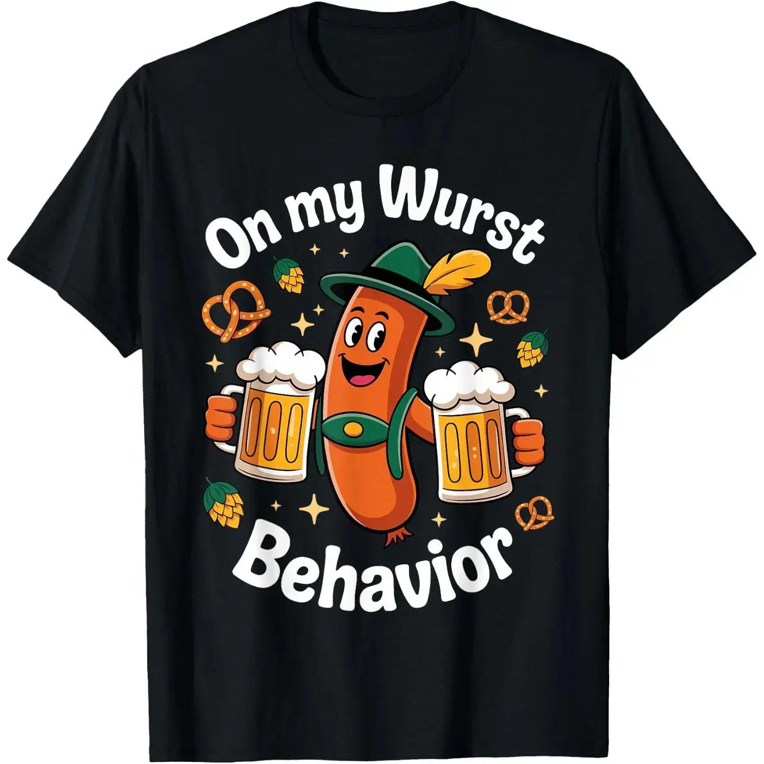 Oktoberfest T-Shirt, Classic Unisex Shortsleeve German Costume with a Relaxed Fit, Menswear, Tops, Fabric
