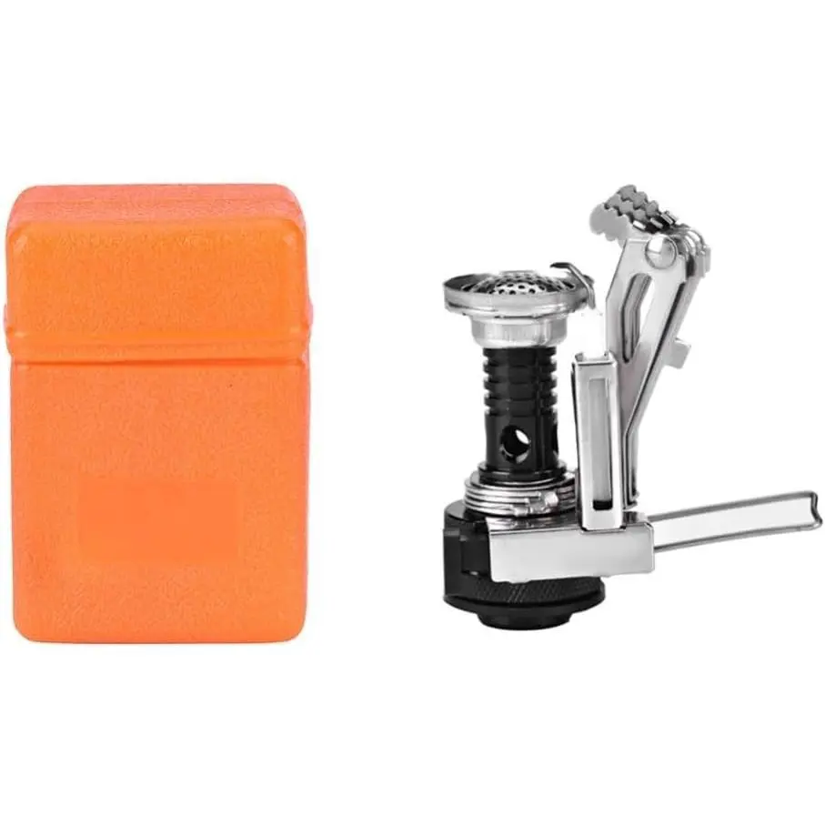 Portable Camping Stove Windproof Backpacking Stove with Stable Support for Outdoor Cooking, Hiking & Adventure(Black)