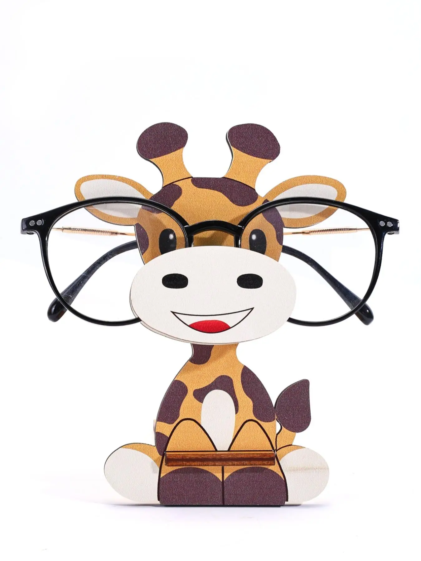 Wooden Cartoon Animal Design Eyeglasses Holder for Gift, Decorative Eyeglasses Display Stand for Home, Cute Eyeglasses Accessory