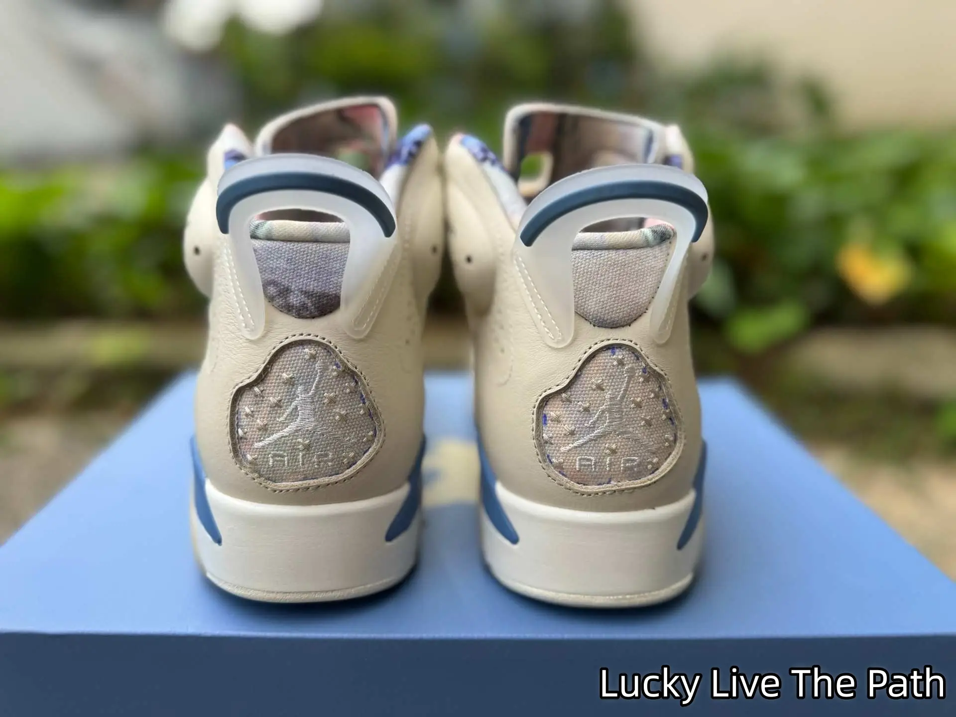 Unisex Cream Light Blue High Top Sneakers | Soft Spliced Leather With Ventilated Punch Holes | Shock Absorbing Cushion Midsole | Gum Anti Slip Outsole Ankle Support For Daily Street Wear Relieve Long Standing Fatigue