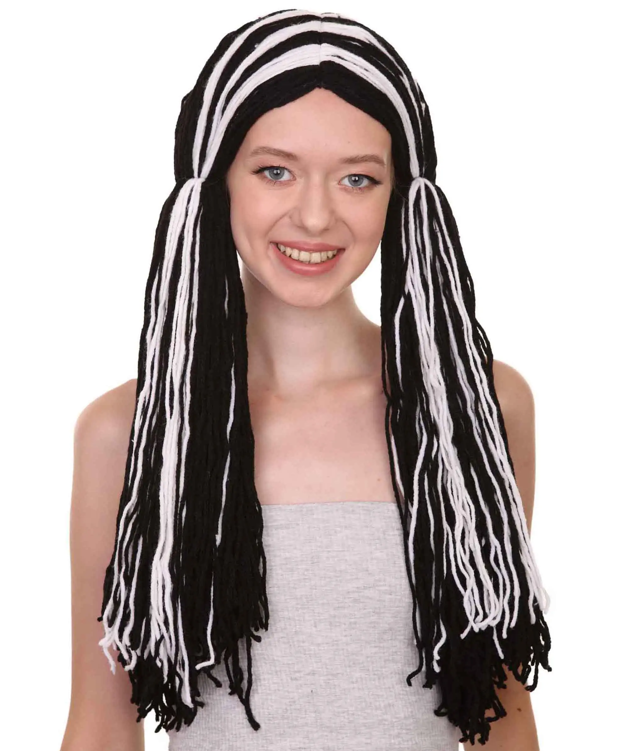 HPO  Adult Women's Long Two-Toned Rag Doll style Wig, Standard Cap, Flame-retardant Synthetic Fiber