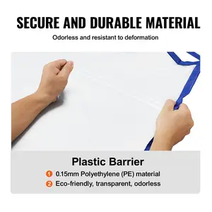 VEVOR Dust Barrier, 7.5 x 4 ft Dust Barrier Door Kit, PE Construction Door Cover for Dust Containment, with Magnetic Self-Closing Zipper, Dust Protection Wall for Bathroom Living Room Remodel
