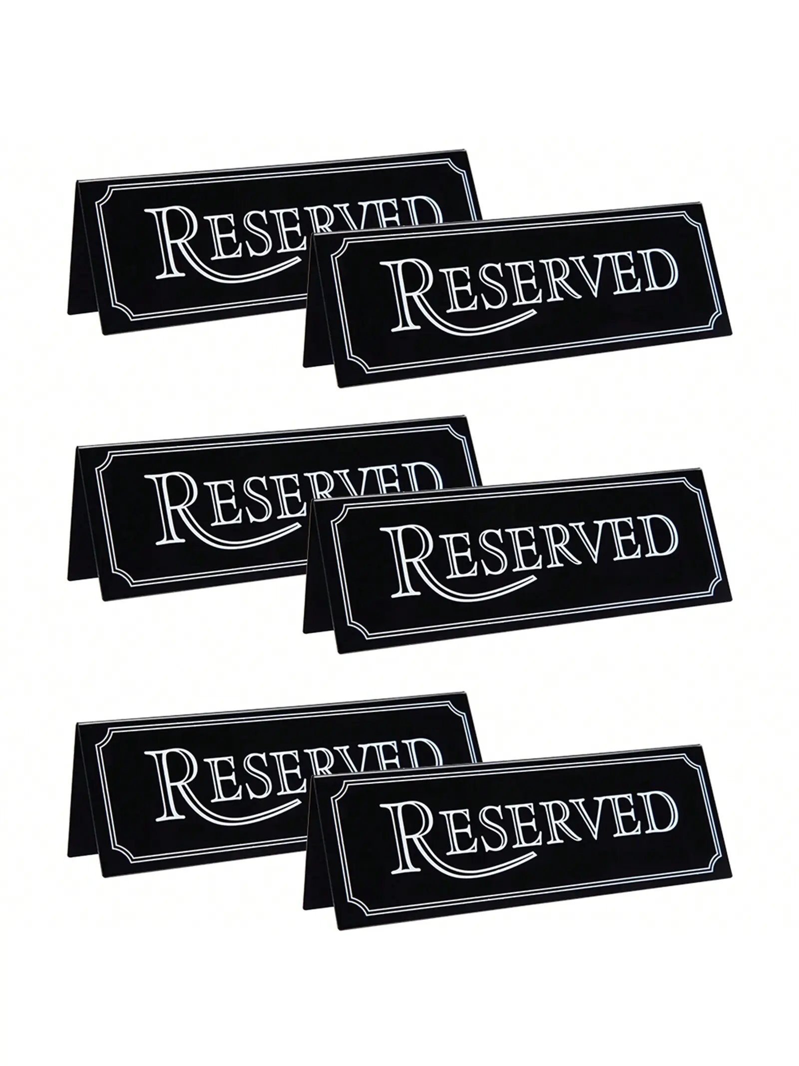 【Christmas Gift】6pcs Acrylic Table Card Sign Hotel Restaurant Reserved Table Signs Reminder Sign For Wedding Birthday Party Decor Light
