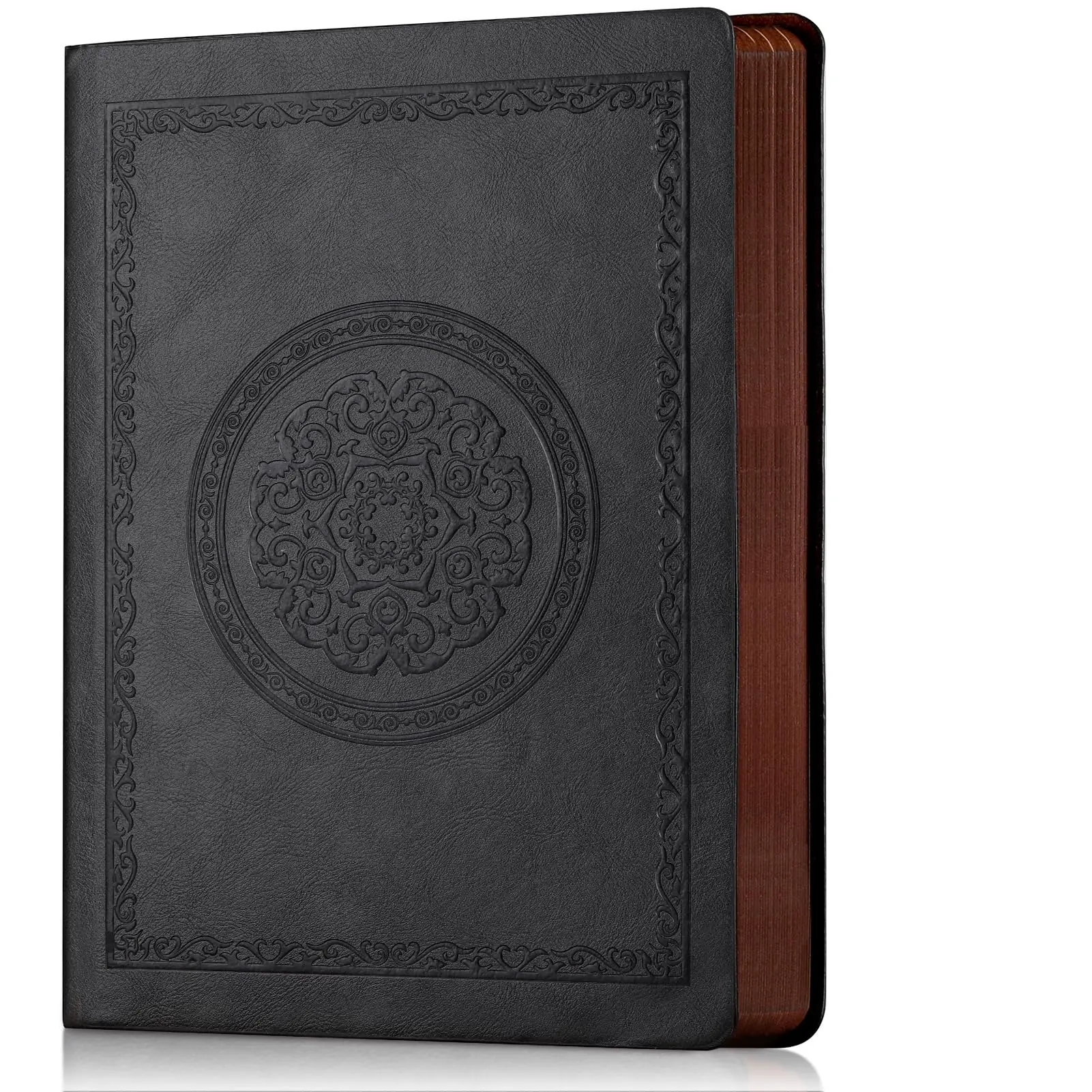 2025 Traditional Faux Leather Travel Diary Notebook - 300 Lined Pages, 5.7in x 8.3in Softcover, Embossed Cover, Ideal for Travel Writing & Work, Stationery Office Supplies