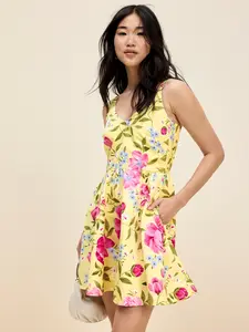 Old Navy Women's The Occasion by Fit & Flare V-Neck Taffeta Mini Dress