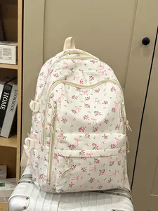New Floral Fashion Backpack, Small Fresh Student Bag, Backpack for School, High School University Large Capacity Commuter Backpack, Stylish Dual-Shoulder Design, School Backpacks