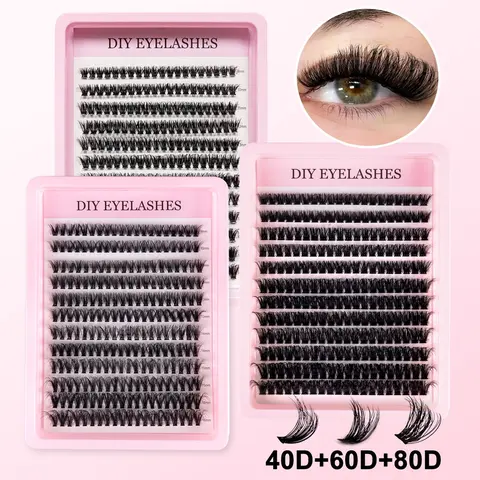 Self-eyelash extension suit, D roll, mixed length 9-16mm, perfect for parties and festivals, easy to operate, durable in design, DIY False Eyelashes, Individual Lash Extensions, False Eyelashes Set, Faux Lashes