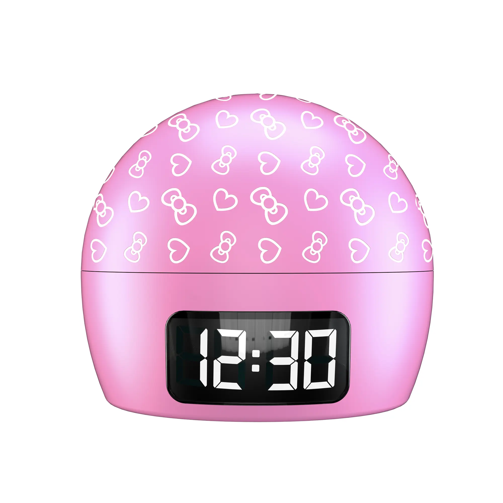 Hello Kitty Cartoon Heart Dome Ambient Room Decor LED Clock - USB Charging Alarm Clock with Digital LED Display, Gift for Home Supplies