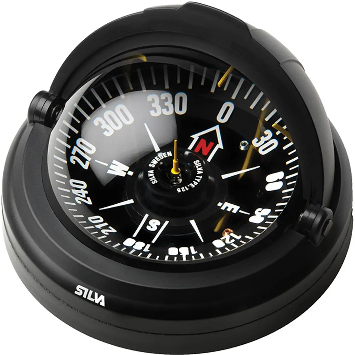 212 MAIN Silva 125FTC Compass - 125mm Flush-Mounted Outdoor Boat Navigation Accessory, Night Vision, Gimbal Cradle for Water Sports