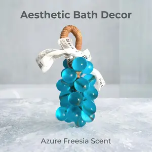 Azure Freesia Grape Soap on a Rope - Aesthetic Blue Bath Massager Gift
