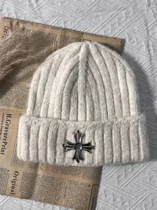 Winter Deal! [Cross Badge Beanie] | Cable Knit Vintage Design | Thermal Fabric | Riding & Festival Wear | Edgy Color Picks | Winter Warmth