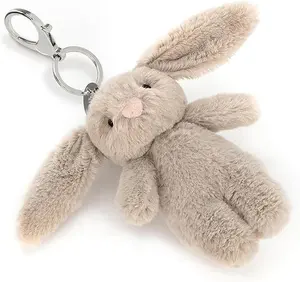 Miokkley Cute Bunny Plush Keychain for Backpack, 3.5" Inch Mini Rabbit Keychain Purse Charm Pendant Gift for Women