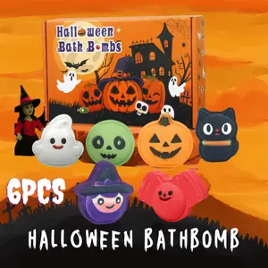 HOT Halloween Bath Bomb Gift Set - 6 Handmade Spooky Shapes with Surprise Jewelry Inside - Natural Scented Bubble Bath Treats for Girls & Women - Perfect for Christmas Stockings & Special Self-Care Moments