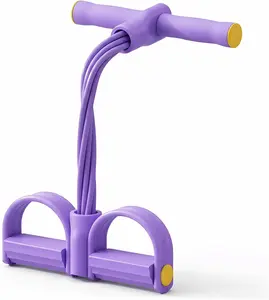 Pedal Resistance Bands with Handles, Upgrade 8-Tubes Manual Tension Training Pedal, Natural Rubber Foot Pedal Resistance Bands, Multifunction Fitness Bands for Abdomen, Waist, Arm, Leg