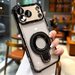 iPhone 17 16 15 14 13  Pro Max with Magnetic Bracket, Airbag Anti-Drop Protection, Wireless Cover & Screen Protector