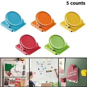 [5pcs Magnetic Clips] 5pcs Magnetic Colorful Multi-Use Document Organizer Clips | Suitable for Home, Kitchen and Refrigerators, Perfect Christmas Gift Idea